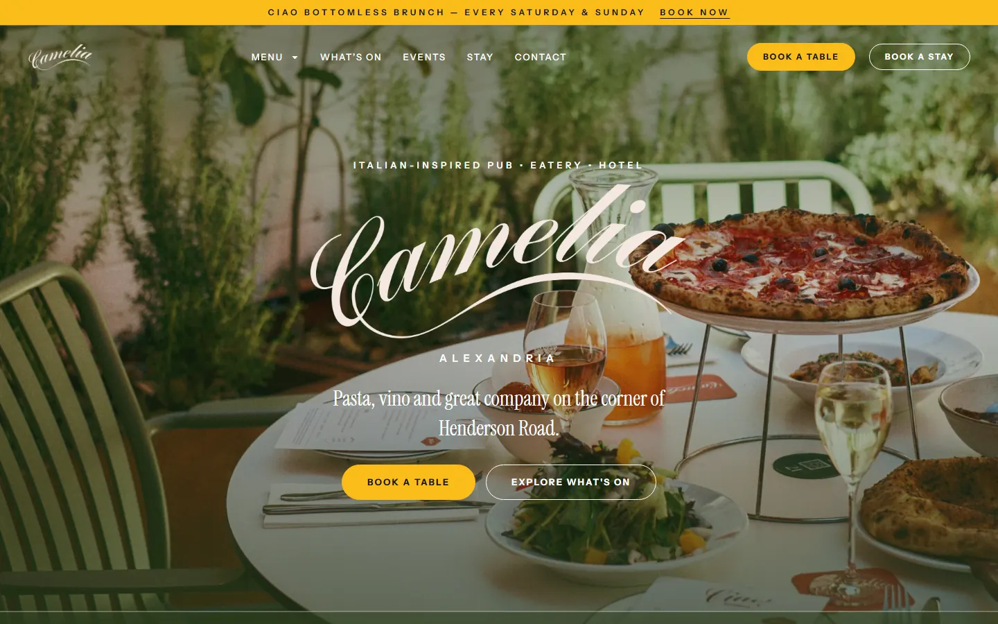 Camelia Grove, Alexandria: the homepage on a laptop