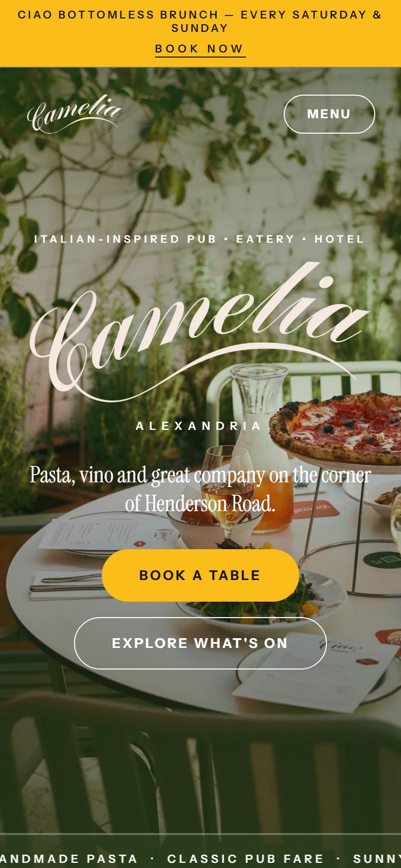 Camelia Grove, Alexandria: the homepage on a phone
