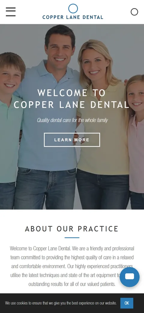 The made-up practice's old homepage