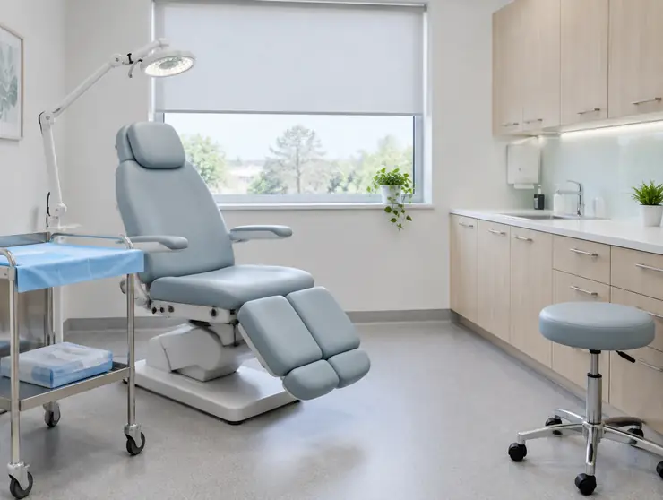One of our treatment rooms, with the chair reclined and ready