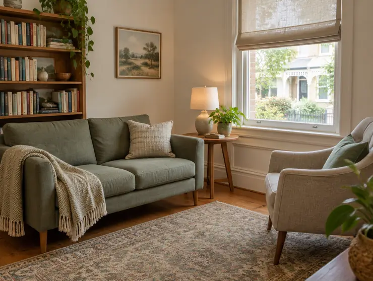 The second consulting room, with a sofa and an armchair